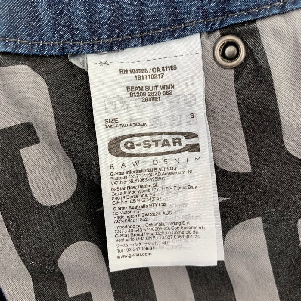 G-STAR RAW Denim Flight Suit style Jumpsuit - Picture 10 of 14
